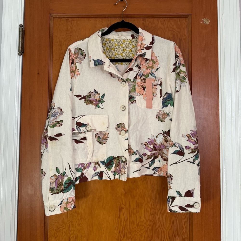 Women’s Mystree Boutique Lightweight Spring Floral Jacket Size Small *flaw*
